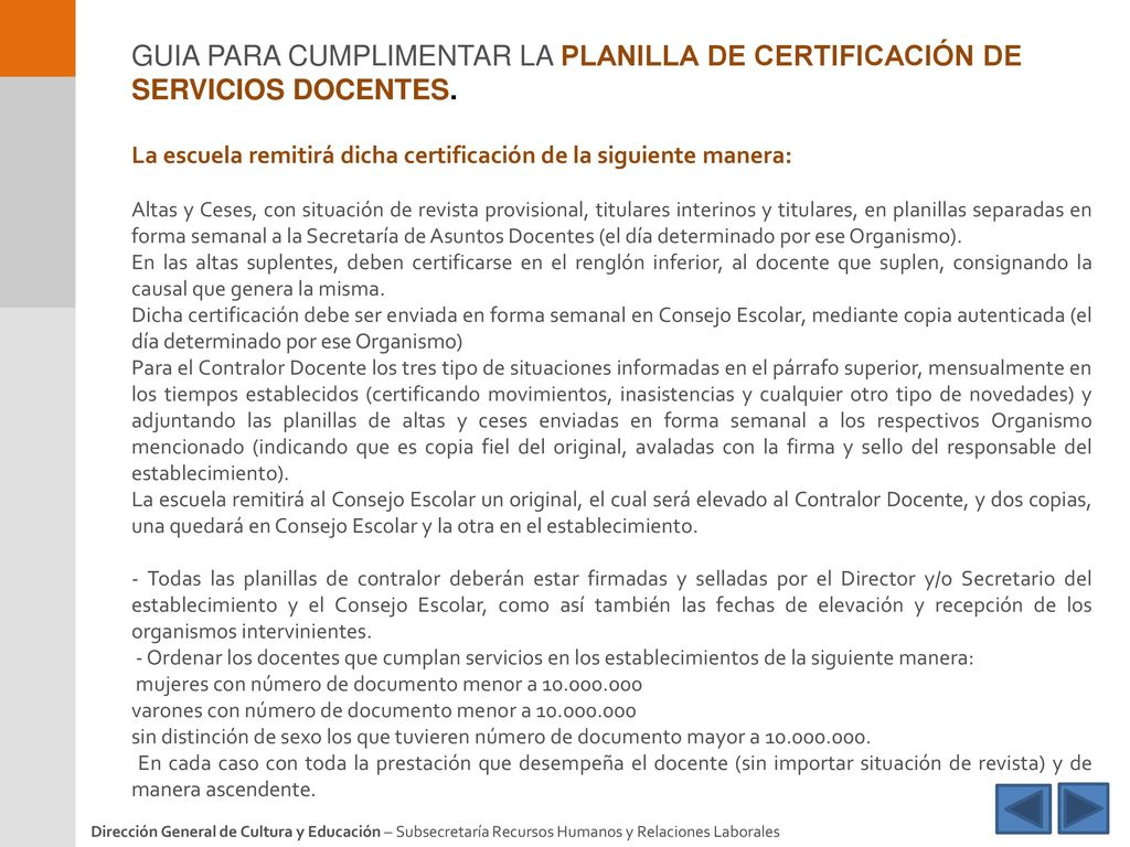GUIA PARA CUMPLIMENTAR LA PLANILLA DE CERTIFICACIÓN DE SERVICIOS DOCENTES.