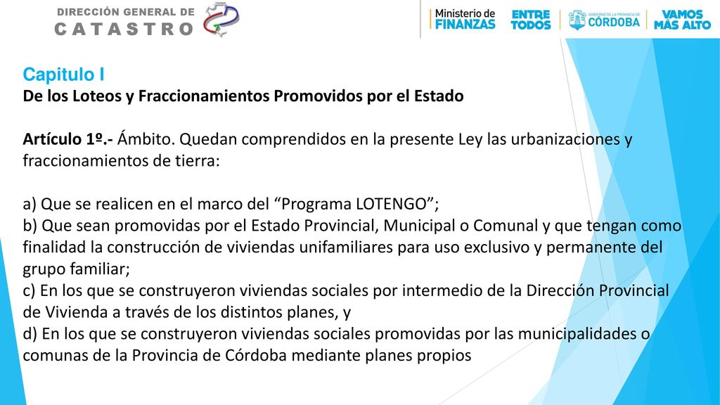 Capitulo I De los Loteos y Fraccionamientos Promovidos por el Estado.