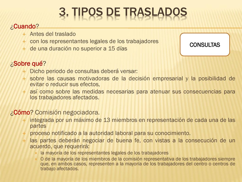 3. TIPOS DE TRASLADOS ¿Cuando ¿Sobre qué