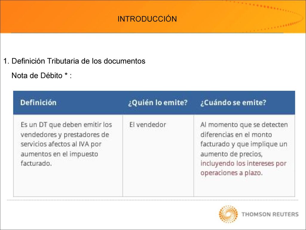 INTRODUCCIÓN 1. Definición Tributaria de los documentos Nota de Débito * :