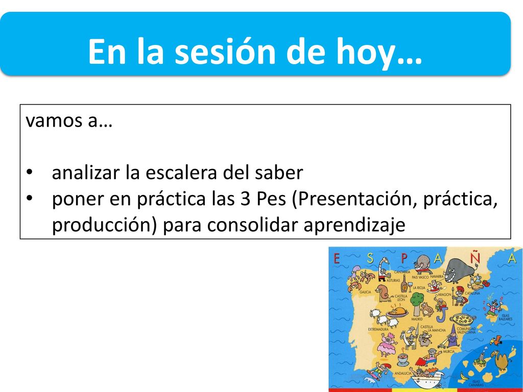 En la sesión de hoy… vamos a… analizar la escalera del saber
