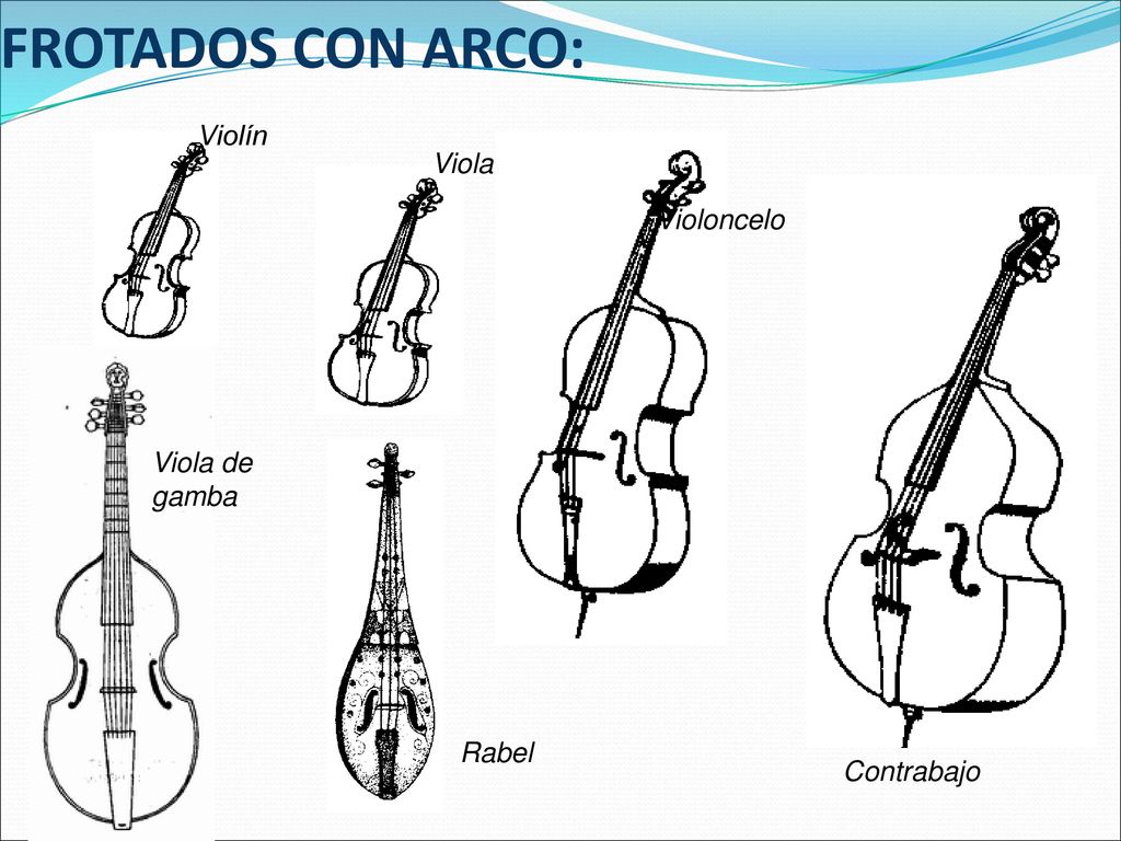 FROTADOS CON ARCO: Violín Viola Violoncelo Viola de gamba Rabel