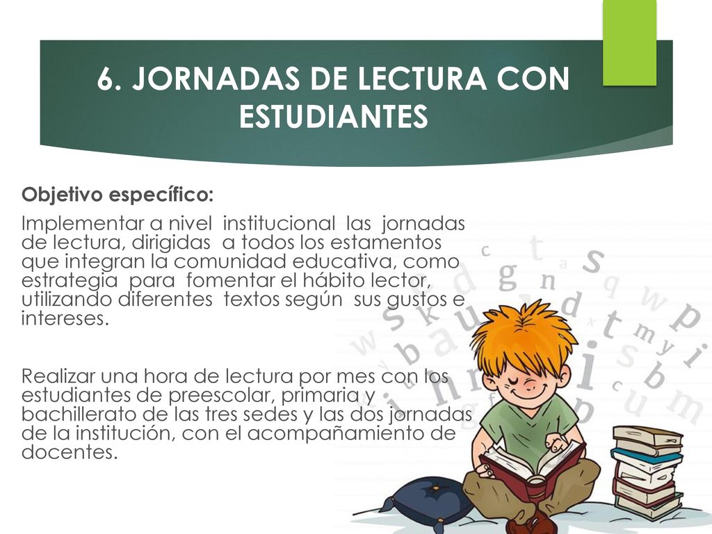 6. JORNADAS DE LECTURA CON ESTUDIANTES
