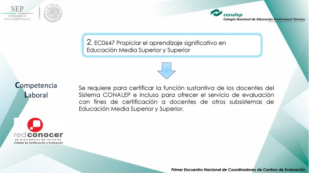 2. EC0647 Propiciar el aprendizaje significativo en Educación Media Superior y Superior