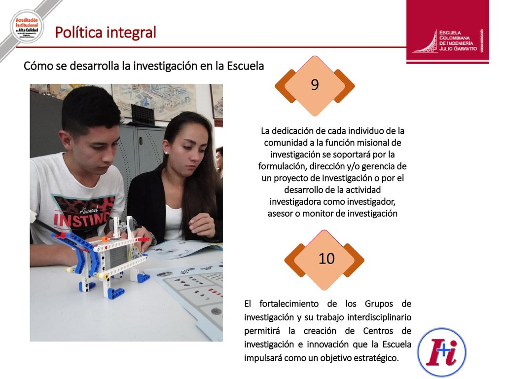 Política integral Cómo se desarrolla la investigación en la Escuela. 9.