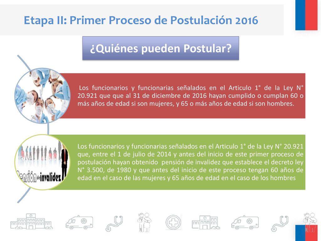 Etapa II: Primer Proceso de Postulación 2016 ¿Quiénes pueden Postular