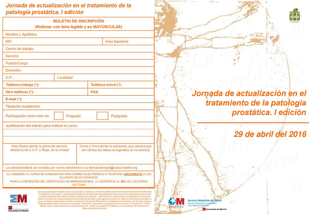 BOLETIN DE INSCRIPCIÓN (Rellenar con letra legible y en MAYÚSCULAS)