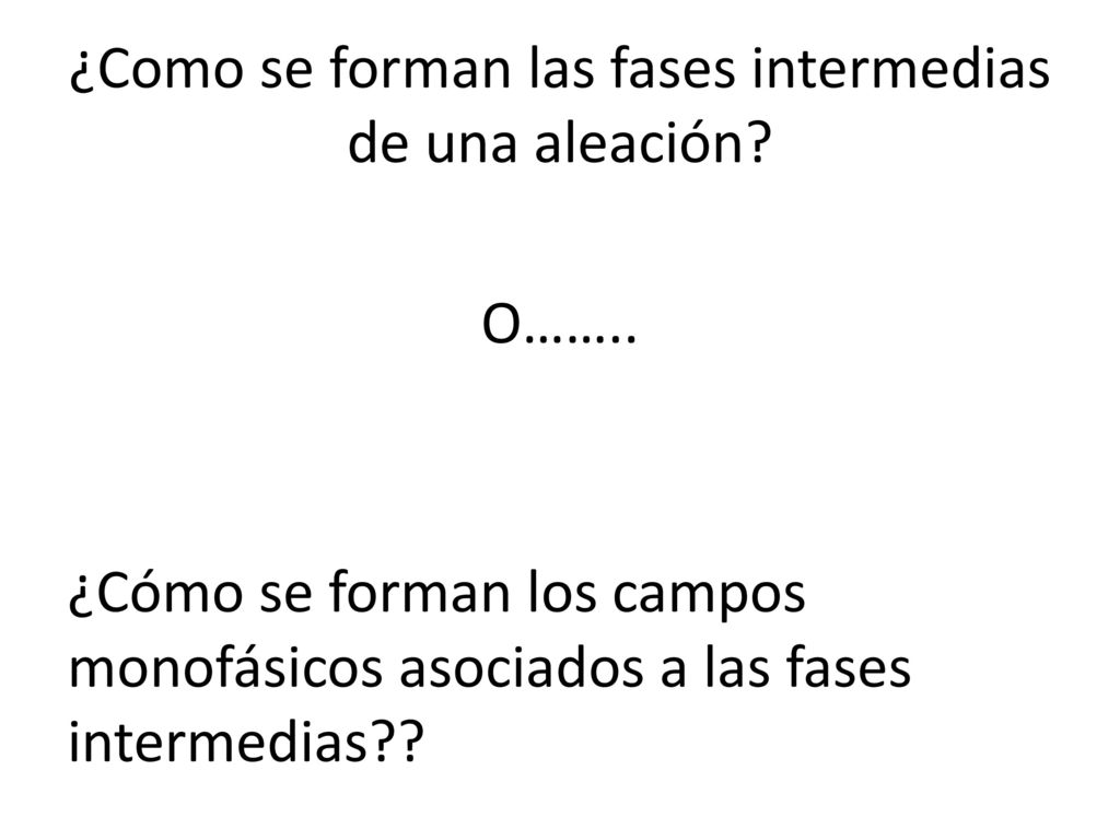 ¿Como se forman las fases intermedias de una aleación