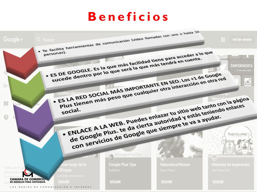 Beneficios Te facilita herramientas de comunicación (video llamadas con uno o hasta 10 personas).