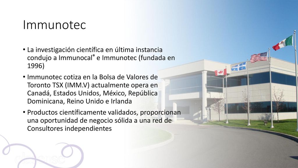 Immunotec La investigación científica en última instancia condujo a Immunocal® e Immunotec (fundada en 1996)