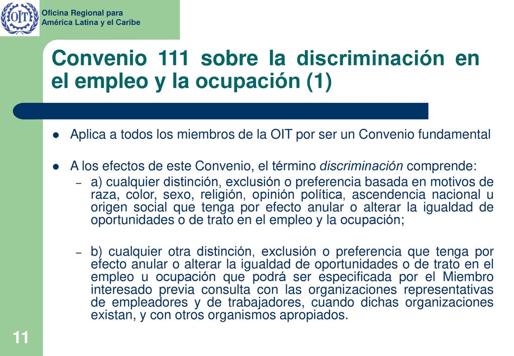 Convenio 111 sobre la discriminación en el empleo y la ocupación (1)