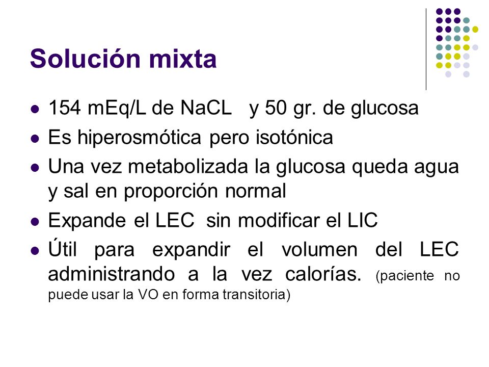 Solución mixta 154 mEq/L de NaCL y 50 gr. de glucosa