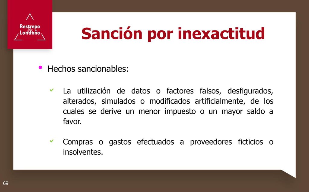Sanción por inexactitud