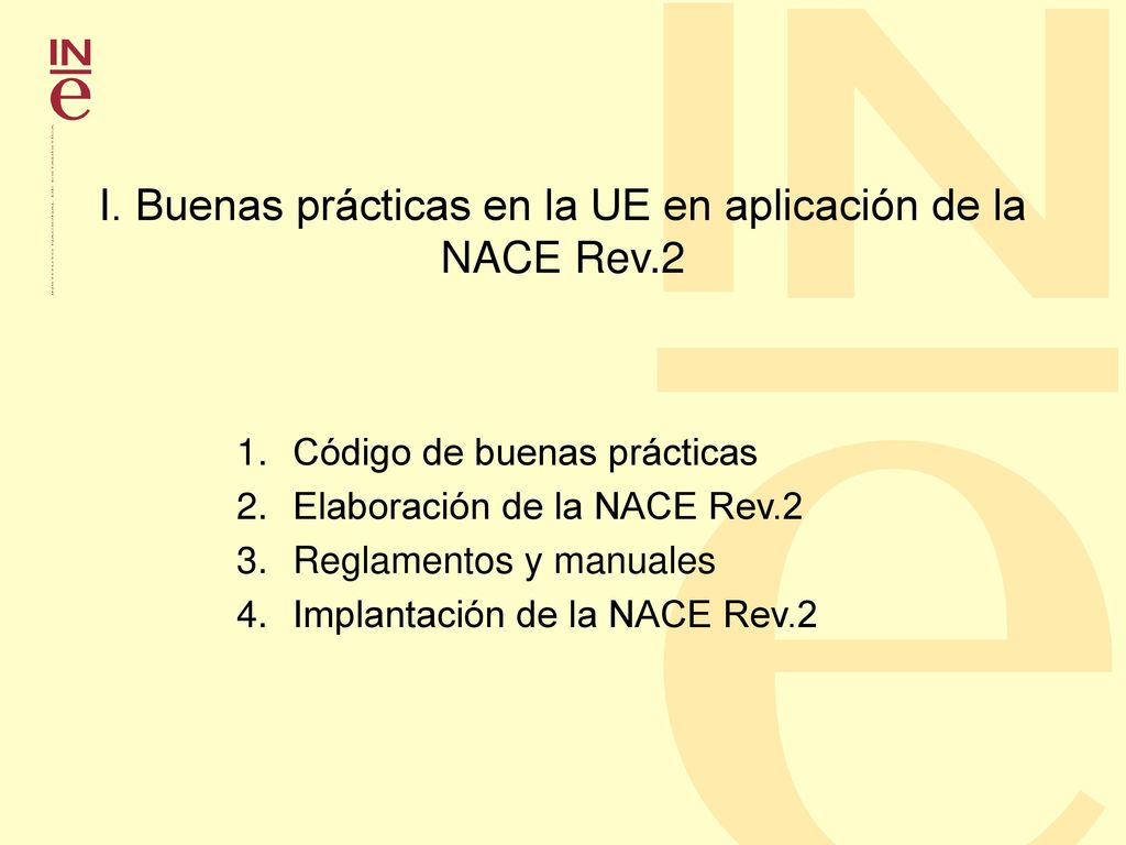 I. Buenas prácticas en la UE en aplicación de la NACE Rev.2