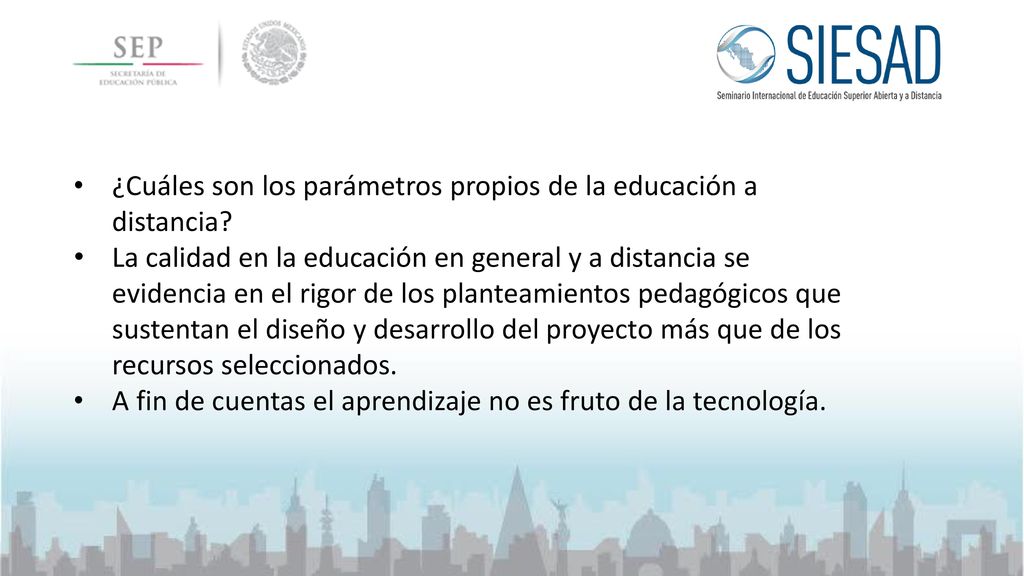 ¿Cuáles son los parámetros propios de la educación a distancia