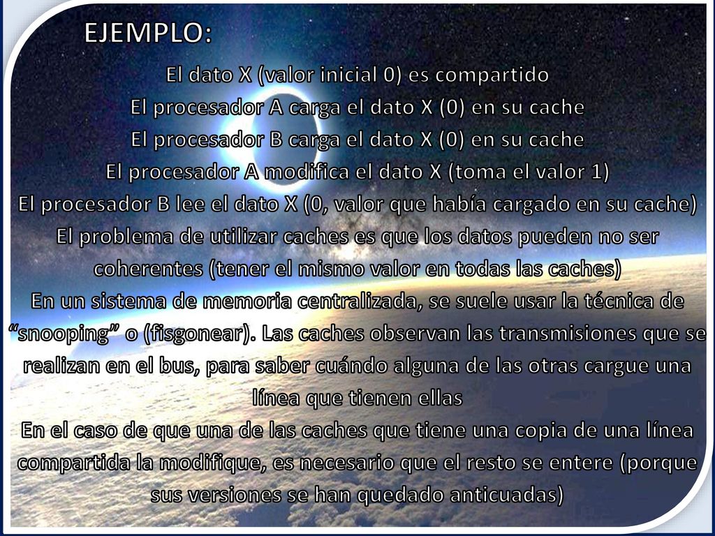 EJEMPLO: El dato X (valor inicial 0) es compartido