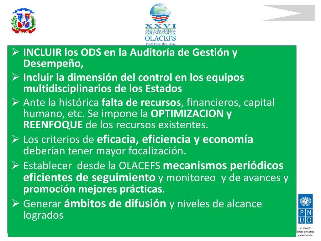 INCLUIR los ODS en la Auditoría de Gestión y Desempeño,