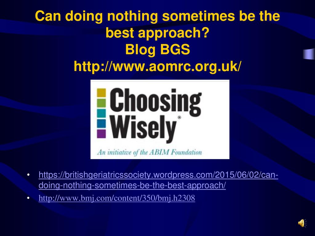 Can doing nothing sometimes be the best approach. Blog BGS