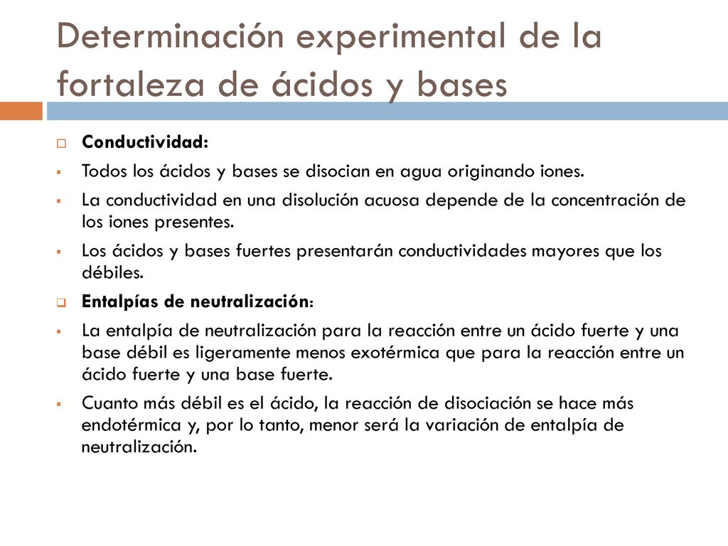 Determinación experimental de la fortaleza de ácidos y bases
