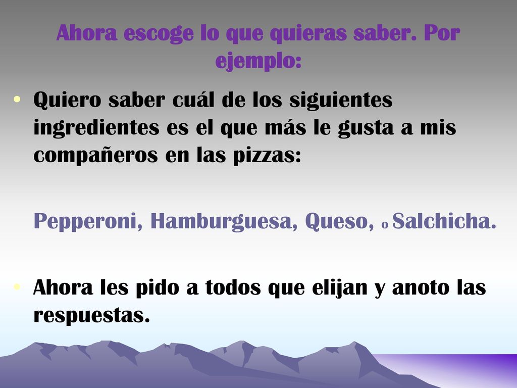 Ahora escoge lo que quieras saber. Por ejemplo: