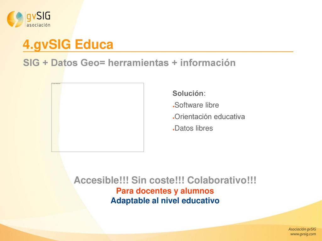 4.gvSIG Educa SIG + Datos Geo= herramientas + información
