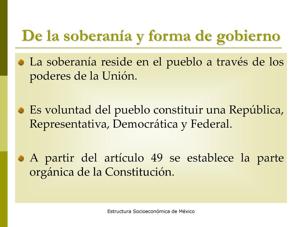 Forma De Gobierno Republica Representativa Democratica Federal