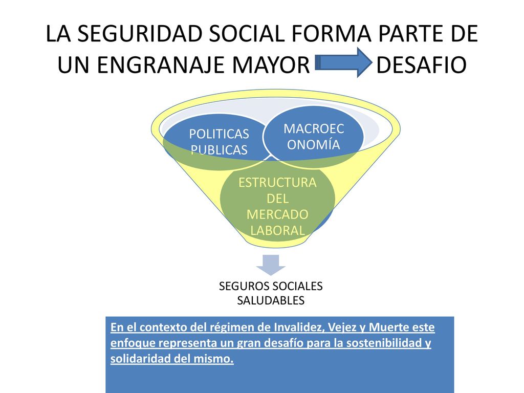 LA SEGURIDAD SOCIAL FORMA PARTE DE UN ENGRANAJE MAYOR DESAFIO