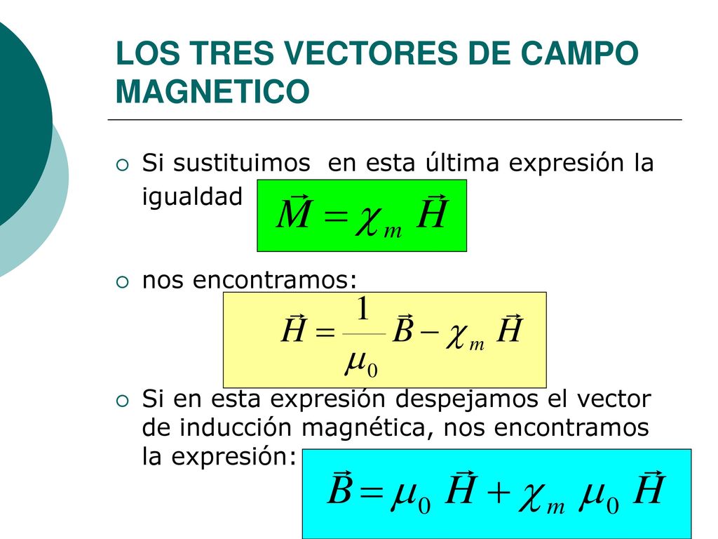 LOS TRES VECTORES DE CAMPO MAGNETICO