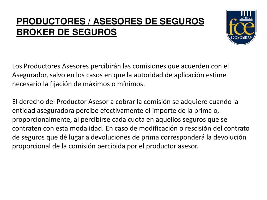 PRODUCTORES / ASESORES DE SEGUROS BROKER DE SEGUROS