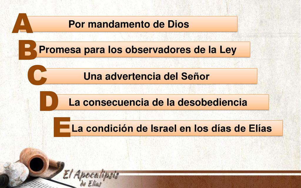 A B C D E Por mandamento de Dios
