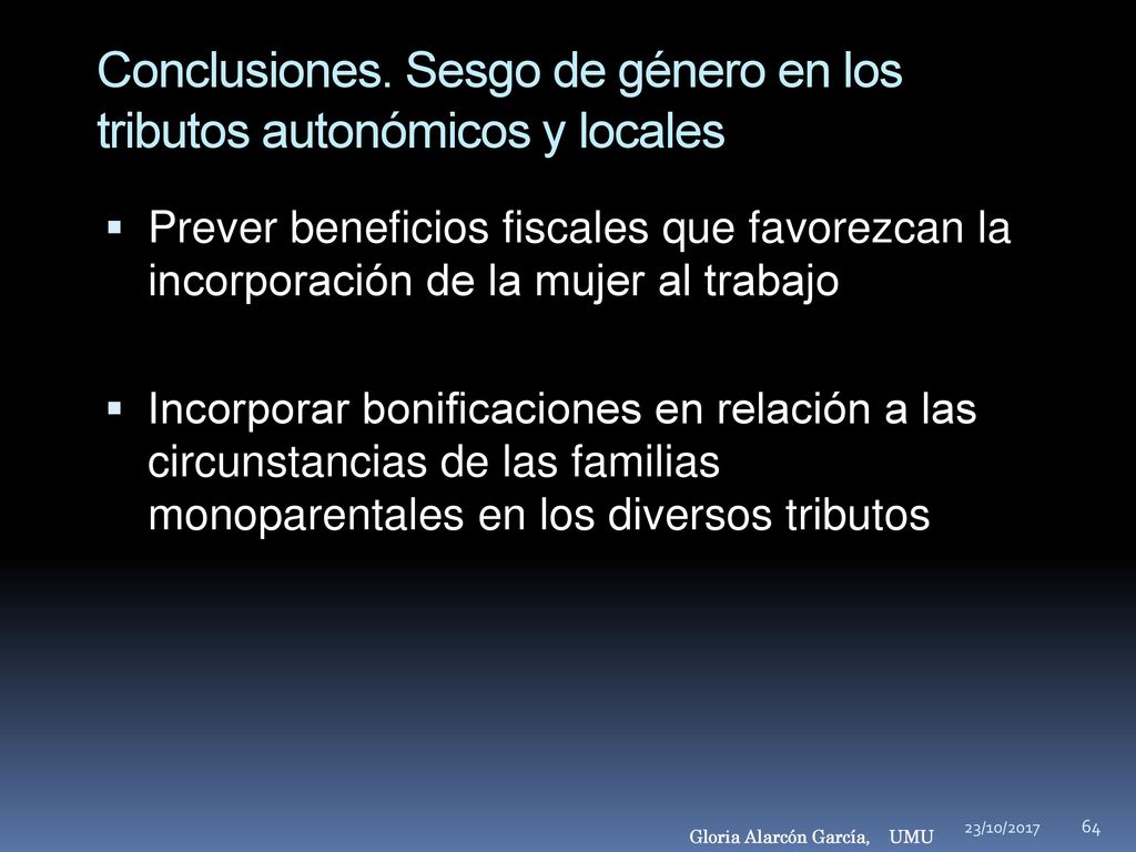 Conclusiones. Sesgo de género en los tributos autonómicos y locales