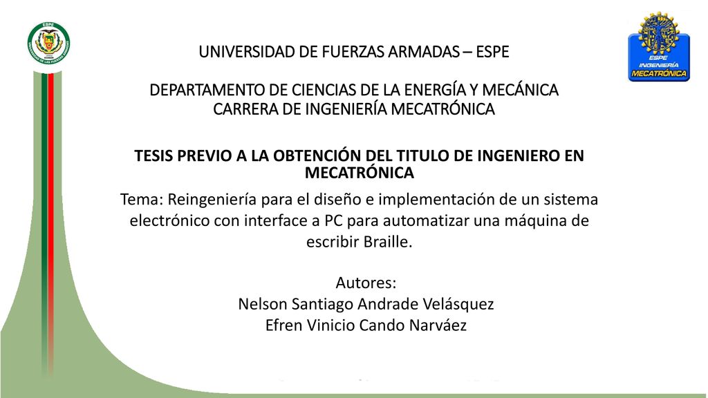 TESIS PREVIO A LA OBTENCIÓN DEL TITULO DE INGENIERO EN MECATRÓNICA