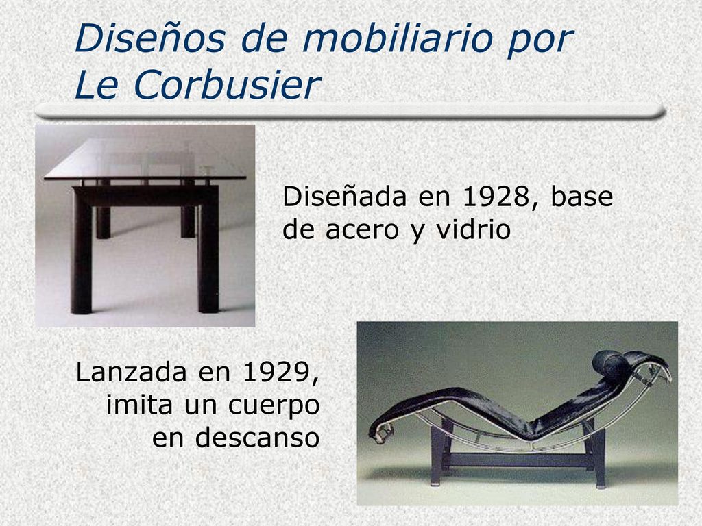 Diseños de mobiliario por Le Corbusier