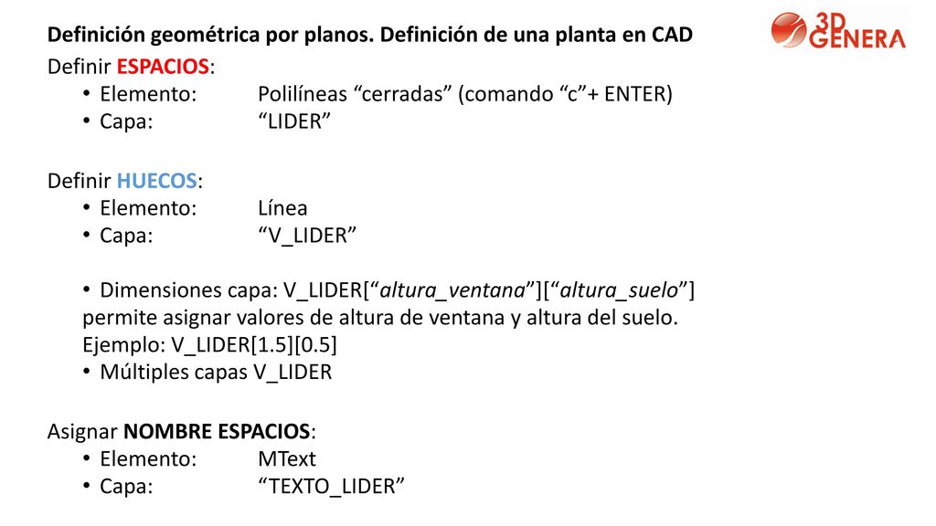 Definición geométrica por planos. Definición de una planta en CAD