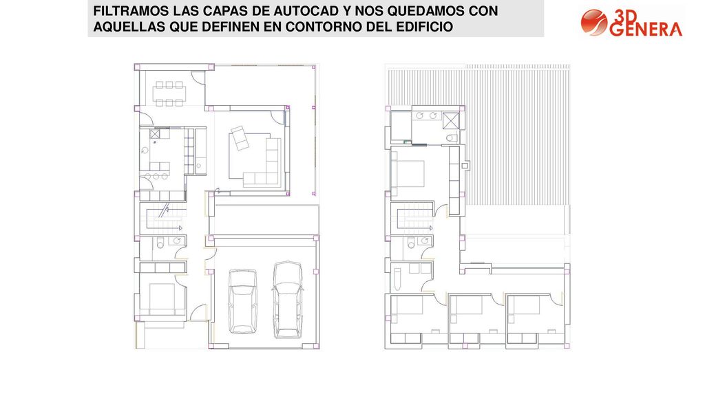 FILTRAMOS LAS CAPAS DE AUTOCAD Y NOS QUEDAMOS CON AQUELLAS QUE DEFINEN EN CONTORNO DEL EDIFICIO