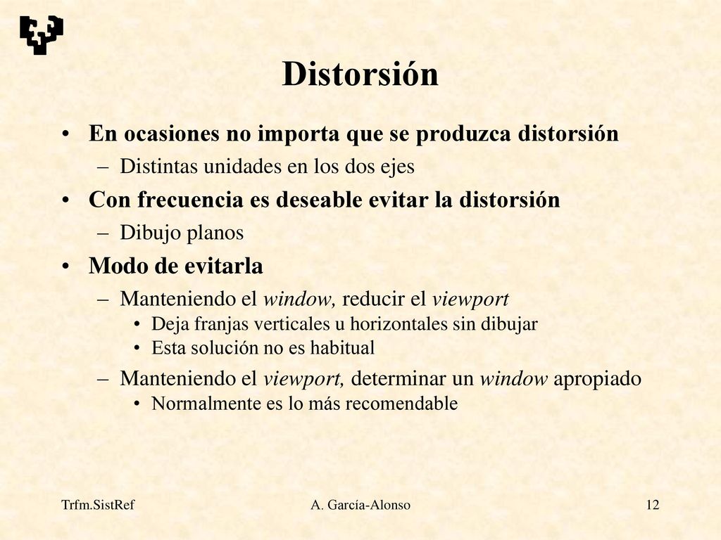 Distorsión En ocasiones no importa que se produzca distorsión