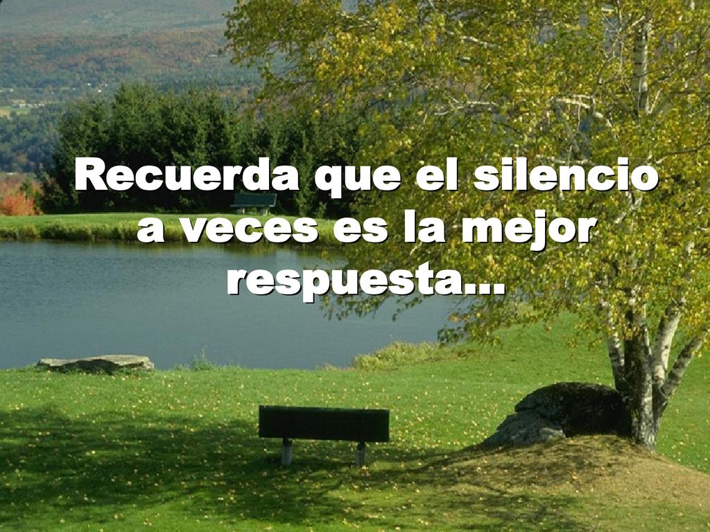 Recuerda que el silencio a veces es la mejor respuesta...