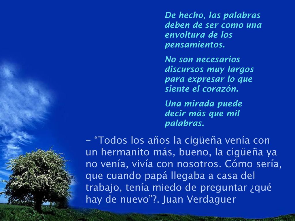 De hecho, las palabras deben de ser como una envoltura de los pensamientos.