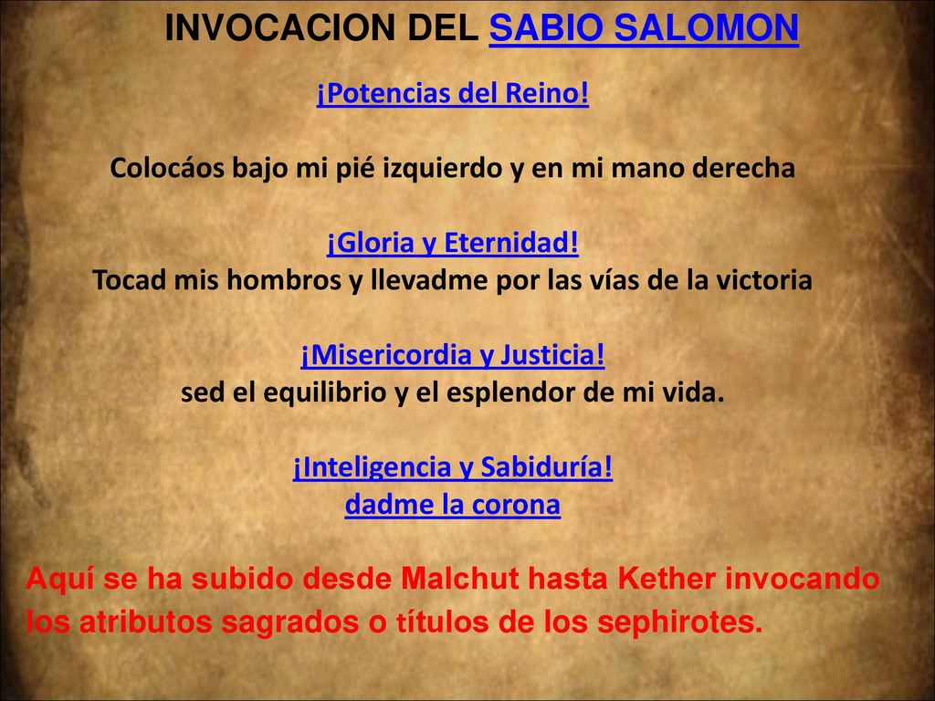 INVOCACION DEL SABIO SALOMON - ppt descargar