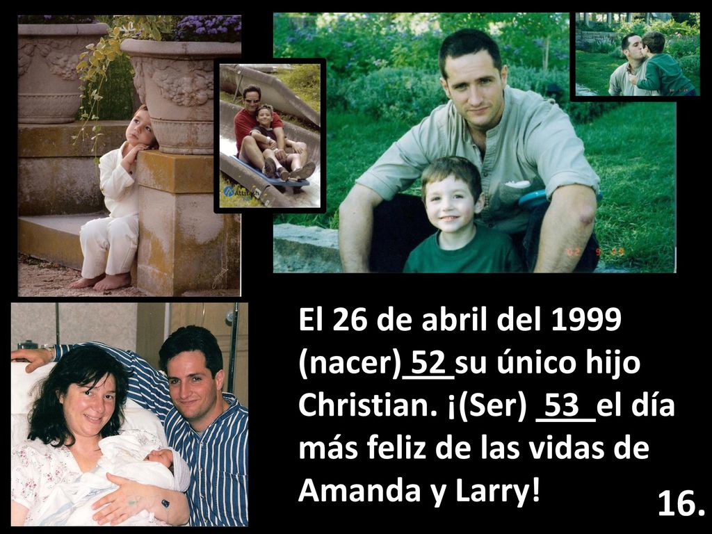 El 26 de abril del 1999 (nacer) 52 su único hijo Christian