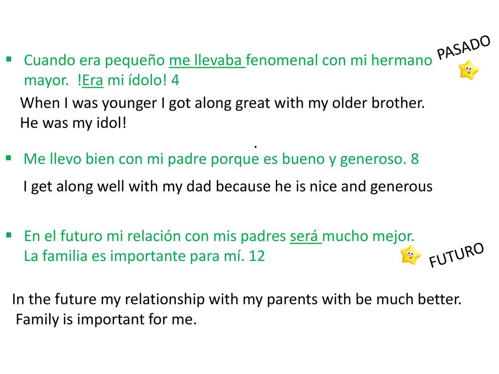 I get along well with my dad because he is nice and generous