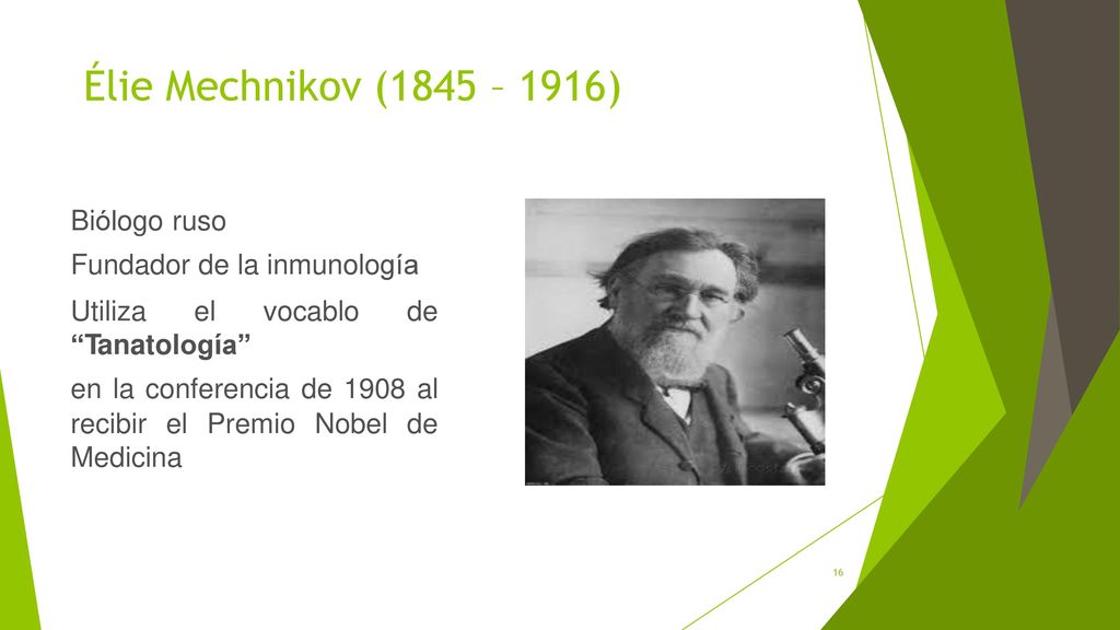 Élie Mechnikov (1845 – 1916) Biólogo ruso Fundador de la inmunología