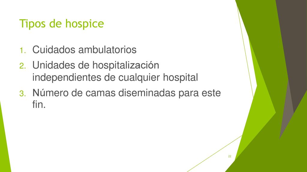 Tipos de hospice hospital fin. 1. Cuidados ambulatorios