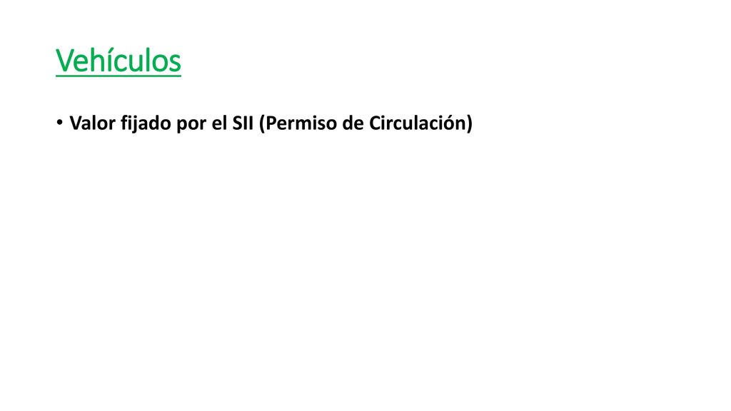 Vehículos Valor fijado por el SII (Permiso de Circulación)