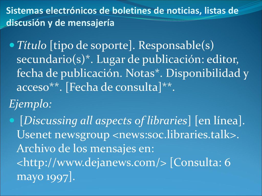 Sistemas electrónicos de boletines de noticias, listas de discusión y de mensajería