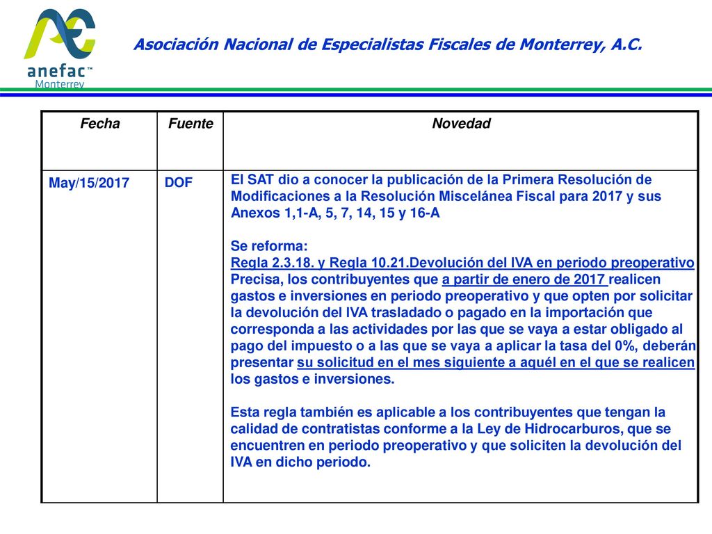 Asociación Nacional de Especialistas Fiscales de Monterrey, A.C.