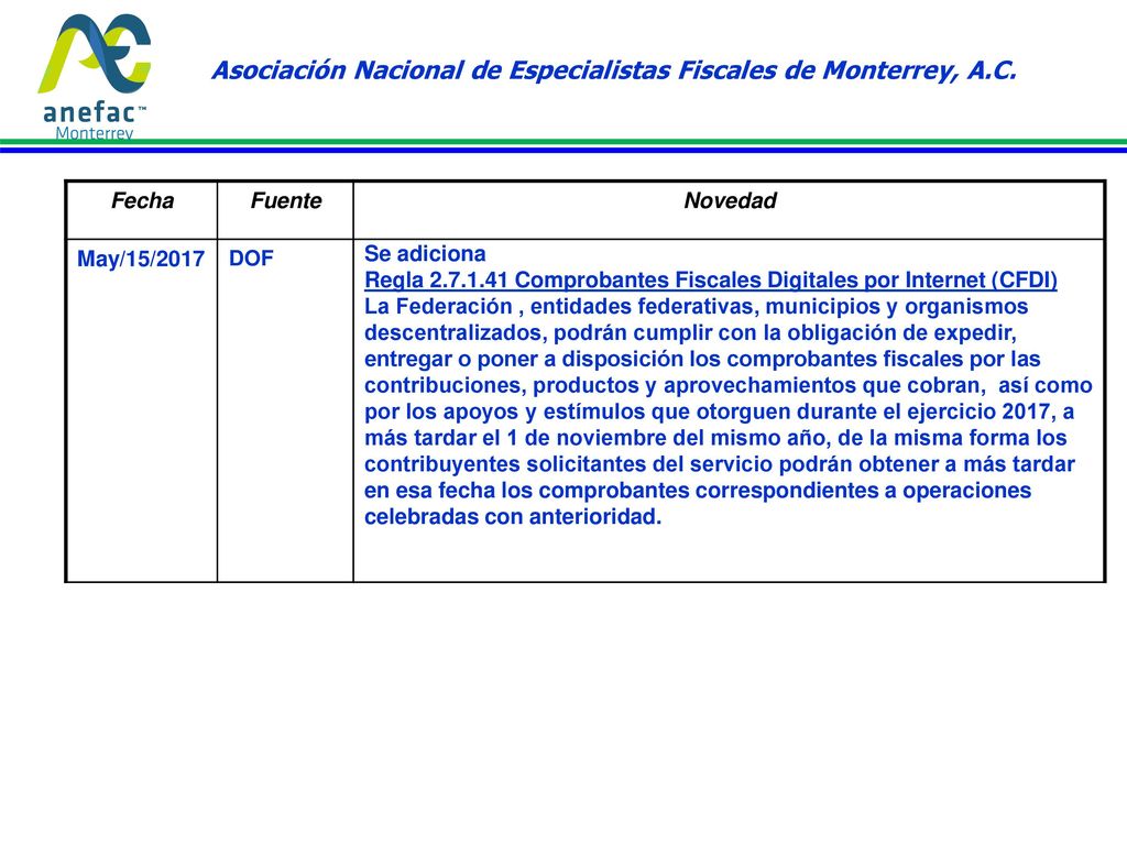 Asociación Nacional de Especialistas Fiscales de Monterrey, A.C.