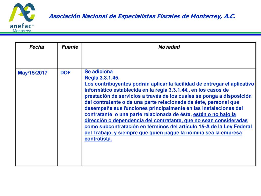 Asociación Nacional de Especialistas Fiscales de Monterrey, A.C.