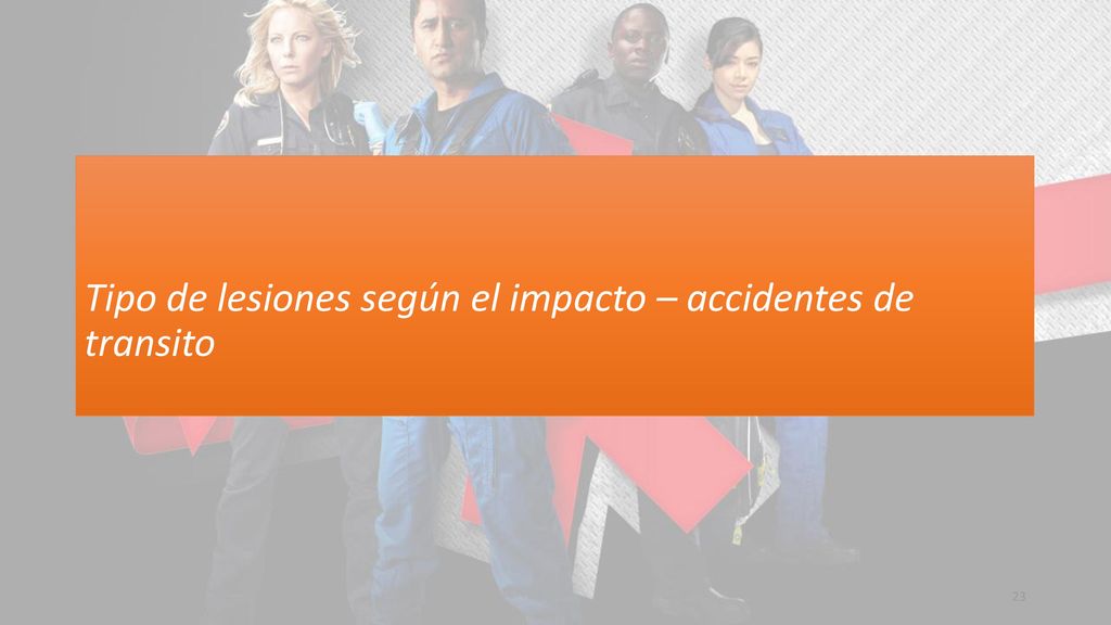 Tipo de lesiones según el impacto – accidentes de transito