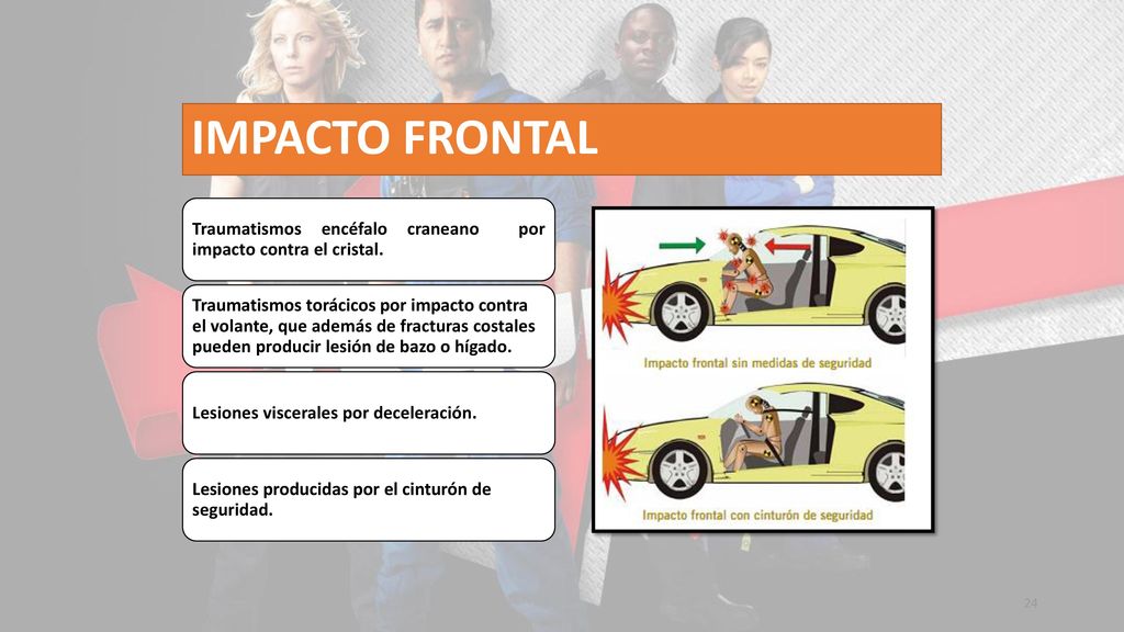 IMPACTO FRONTAL Traumatismos encéfalo craneano por impacto contra el cristal.